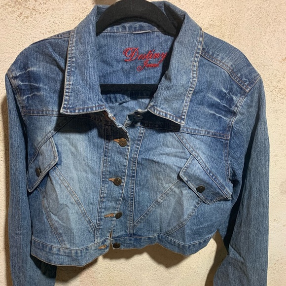 "DESTINY JEANS" CROP JACKET,SIZE LARGE - Picture 1 of 1
